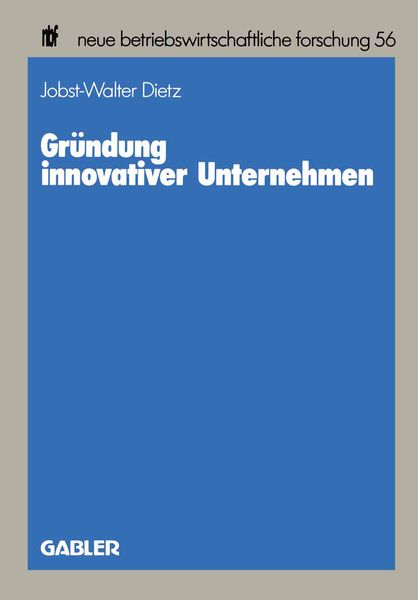 Produktbild: Gr&uuml;ndung innovativer Unternehmen