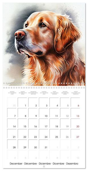 Produktbild: Dog Breeds in Watercolor (Wall Calendar 2026 12 &times; 12 Inch) CALVENDO 12 Month Wall Calendar