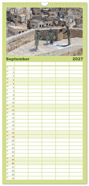 Produktbild: Familienplaner 2027 - Matera - Die Stadt der Sassi mit 5 Spalten (Wandkalender, 21 x 45 cm) CALVENDO