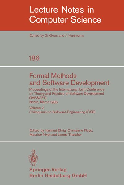 Produktbild: Formal Methods and Software Development. Proceedings of the International Joint Conference on Theory and Practice of Sof