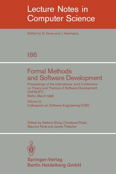 Produktbild: Formal Methods and Software Development. Proceedings of the International Joint Conference on Theory and Practice of Software Development (TAPSOFT), Berlin, March 25-29, 1985