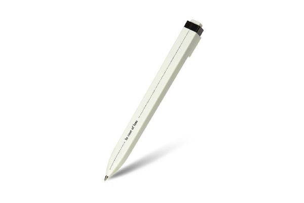 Moleskine Kugelschreiber - Go mit Etikett für Display Schwarz, Mine 1,0 mm, In Case Of Loss, Weiß