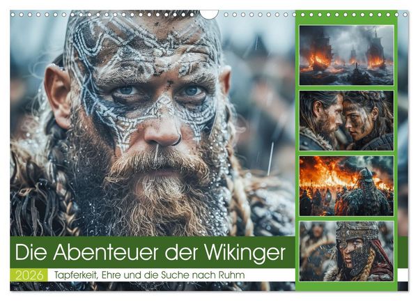 Produktbild: Die Abenteuer der Wikinger (Wandkalender 2026 DIN A3 quer), CALVENDO Monatskalender