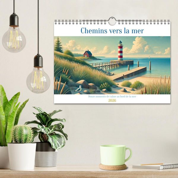 Produktbild: Chemins vers la mer (Calendrier mural 2026 DIN A4 vertical), CALVENDO calendrier mensuel