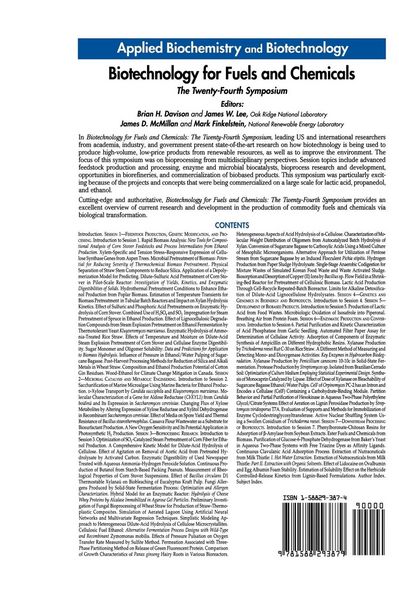 Produktbild: Biotechnology for Fuels and Chemicals