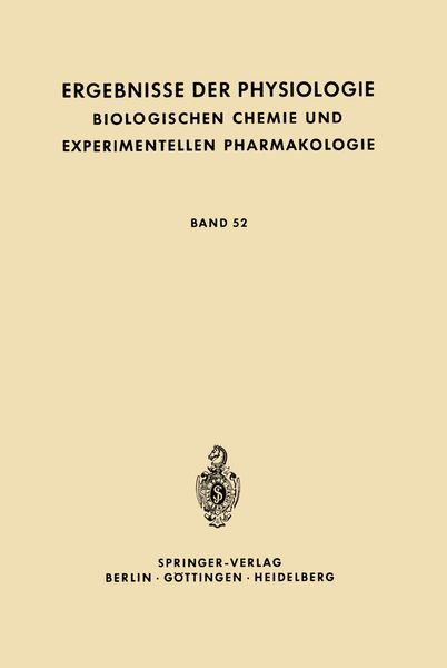 Produktbild: Ergebnisse der Physiologie Biologischen Chemie und Experimentellen Pharmakologie