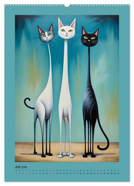 Produktbild: Buntes Katzenvolk (hochwertiger Premium Wandkalender 2026 DIN A2 hoch), Kunstdruck in Hochglanz