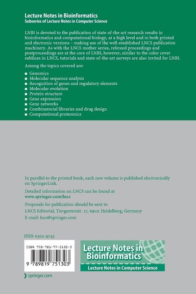 Produktbild: Bioinformatics Research and Applications