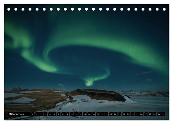 Produktbild: Aurora borealis - Magische Polarlichtn&auml;chte in Island und Norwegen (Tischkalender 2026 DIN A5 quer), CALVENDO Monatskalender