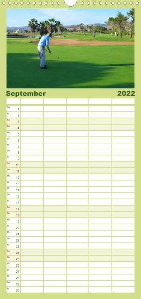Produktbild: Familienplaner Passion Golf (Wandkalender 2022 , 21 cm x 45 cm, hoch)