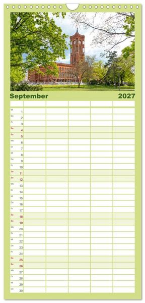 Produktbild: Familienplaner 2027 - Berlin rund ums Jahr mit 5 Spalten (Wandkalender, 21 x 45 cm) CALVENDO