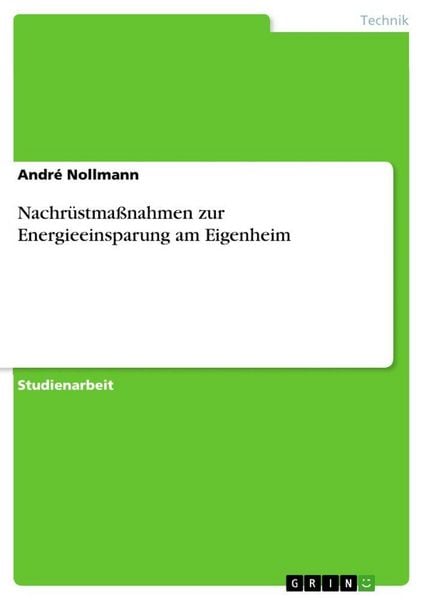 Produktbild: Nachr&uuml;stma&szlig;nahmen zur Energieeinsparung am Eigenheim