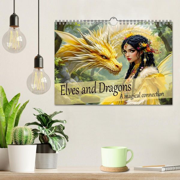 Produktbild: Elves and Dragons - A magical connection (Wall Calendar 2026 DIN A4 landscape), CALVENDO 12 Month Wall Calendar