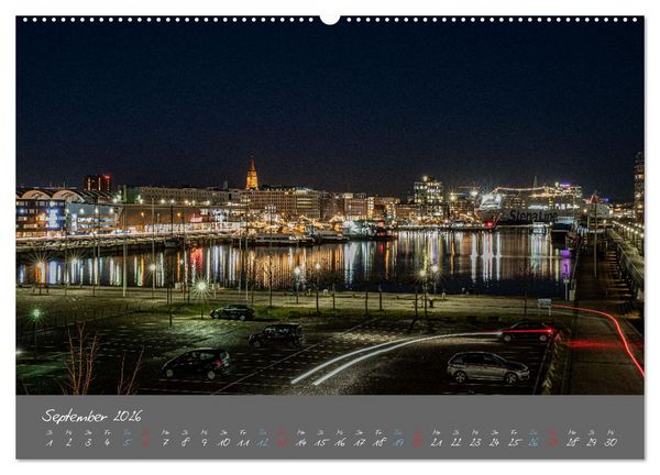 Produktbild: So sch&ouml;n ist Kiel im Dunkeln (hochwertiger Premium Wandkalender 2026 DIN A2 quer), Kunstdruck in Hochglanz