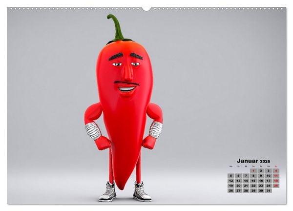 Produktbild: Vegane Power - Kalender f&uuml;r Veganer, Vegetarier und alle Pflanzenfans (hochwertiger Premium Wandkalender 2026 DIN A2 quer), Kunstdruck in Hochglanz