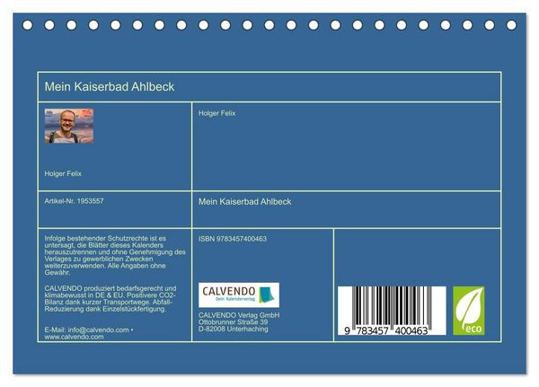 Produktbild: Mein Kaiserbad Ahlbeck (Tischkalender 2026 DIN A5 quer), CALVENDO Monatskalender
