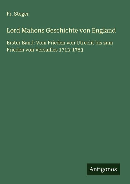 Produktbild: Lord Mahons Geschichte von England