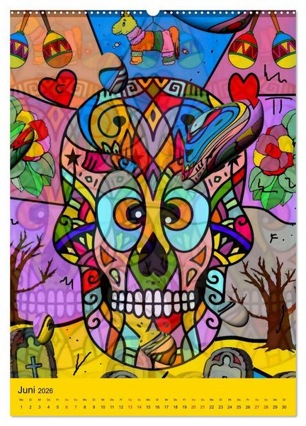 Produktbild: Nico Bielows Dia los Muertos (hochwertiger Premium Wandkalender 2026 DIN A2 hoch), Kunstdruck in Hochglanz