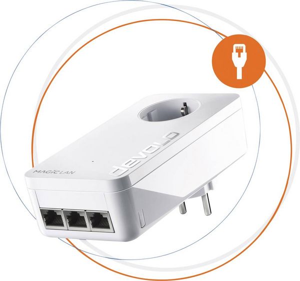 Devolo Magic 2 LAN triple Powerline Erweiterungsadapter 8506 BE Powerline 2400MBit/s