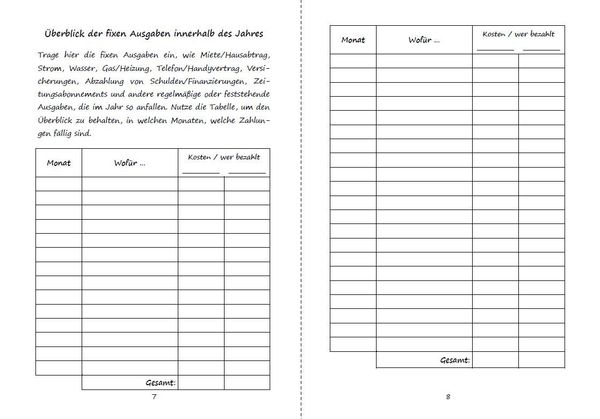 Produktbild: Haushaltsbuch zum Eintragen der Ausgaben