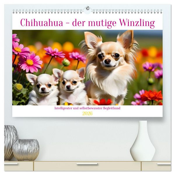 Produktbild: Chihuahua - der mutige Winzling (hochwertiger Premium Wandkalender 2026 DIN A2 quer), Kunstdruck in Hochglanz