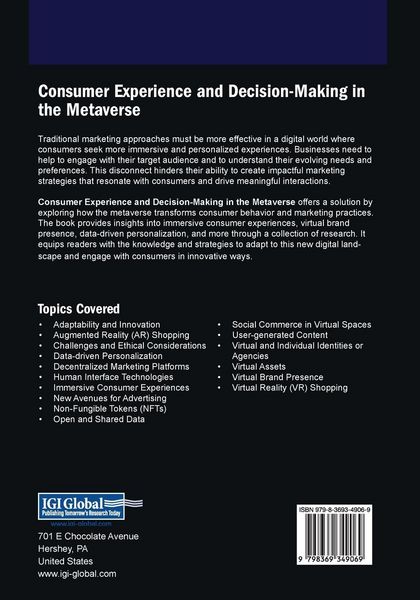 Produktbild: Consumer Experience and Decision-Making in the Metaverse