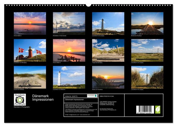 Produktbild: D&auml;nemark Impressionen (hochwertiger Premium Wandkalender 2026 DIN A2 quer), Kunstdruck in Hochglanz