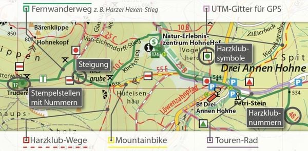 Produktbild: Der Harz in 4 Teilen. Wander- und Fahrradkartenset 1 : 30 000