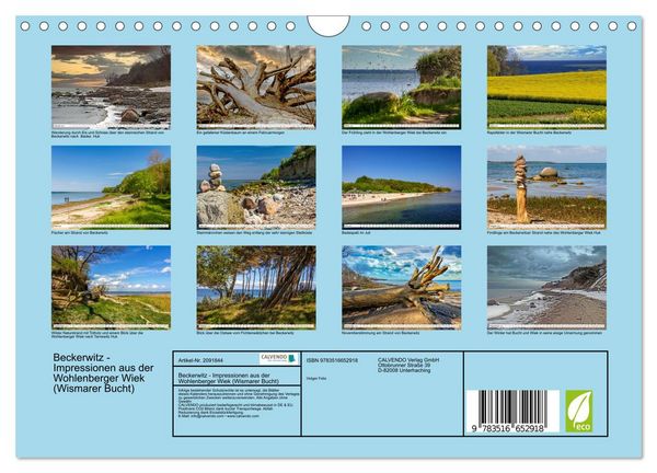 Produktbild: Beckerwitz - Impressionen aus der Wohlenberger Wiek (Wismarer Bucht) (Wandkalender 2026 DIN A4 quer), CALVENDO Monatskalender