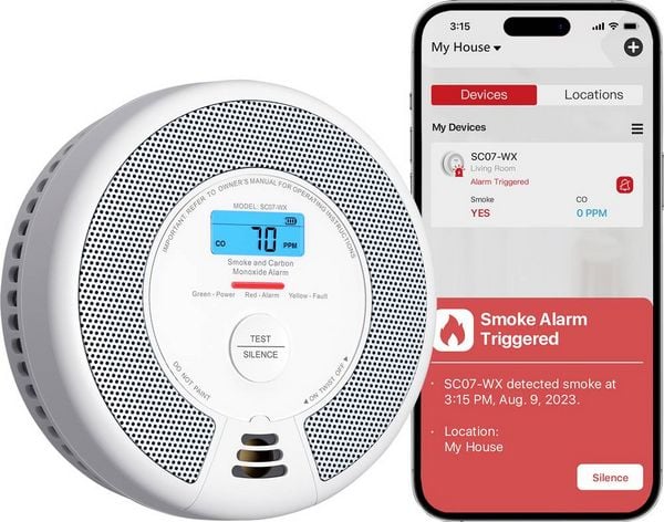 X-Sense SC07-WX Rauchwarn- und Kohlenmonoxidmelder detektiert Rauch, Kohlenmonoxid