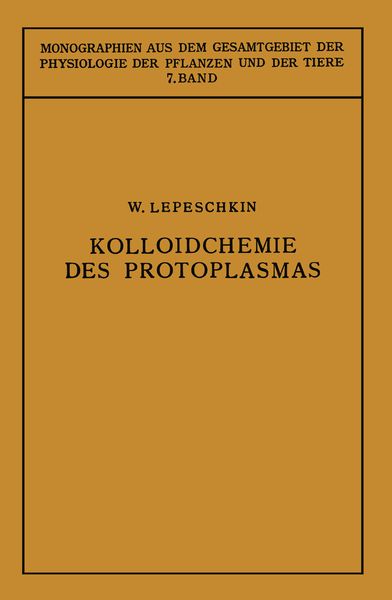Produktbild: Kolloidchemie des Protoplasmas