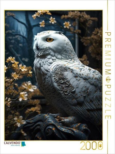 CALVENDO Puzzle Schnee-Eule | 2000 Teile Lege-Größe 90x67cm Foto-Puzzle für glückliche Stunden