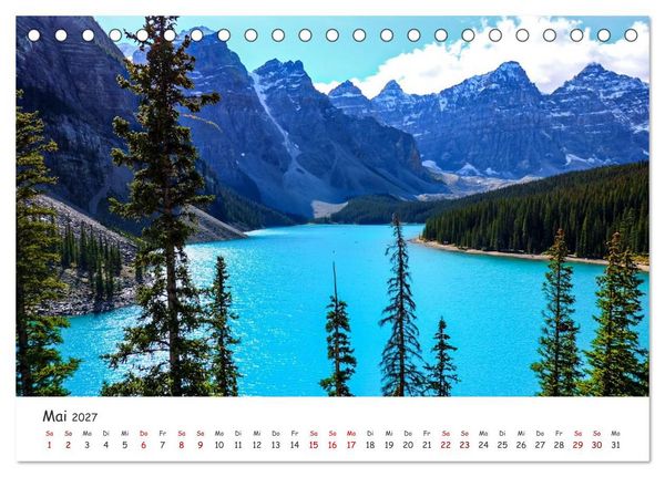 Produktbild: Kanadas Rocky Mountains: Zwischen Gipfeln & glasklaren Seen (Tischkalender 2027 DIN A5 quer), CALVENDO Monatskalender