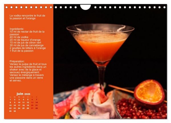 Produktbild: Cocktails de vodka Fascination (Calendrier mural 2026 DIN A4 vertical), CALVENDO calendrier mensuel