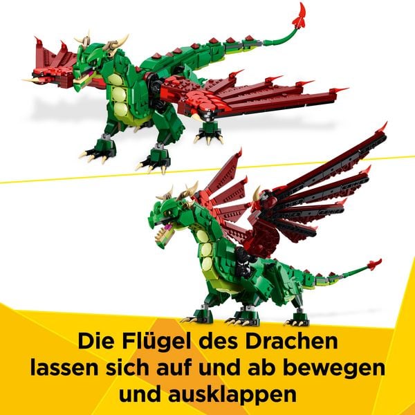 Produktbild: LEGO Creator 3in1 Gr&uuml;ner Drache - Spielzeug Seeschlange & Ph&ouml;nix 31161