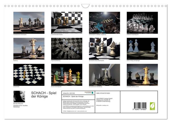 Produktbild: SCHACH - Spiel der K&ouml;nige (Wandkalender 2026 DIN A3 quer), CALVENDO Monatskalender