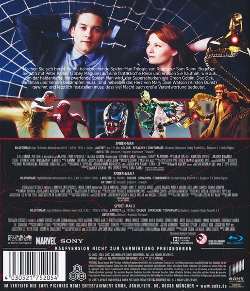 Produktbild: Spider-Man 1-3 Trilogie [3 BRs]