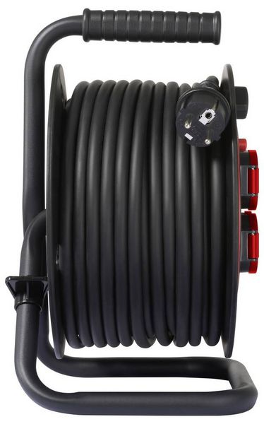 Produktbild: Sygonix SY-10236135 Kabeltrommel 25m Schwarz Schutzkontakt-Stecker