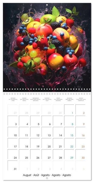 Produktbild: Splash fruit&eacute; (Calendrier mural carr&eacute; 2026 30x30 cm) Calendrier double avec une page pour vos prises de notes