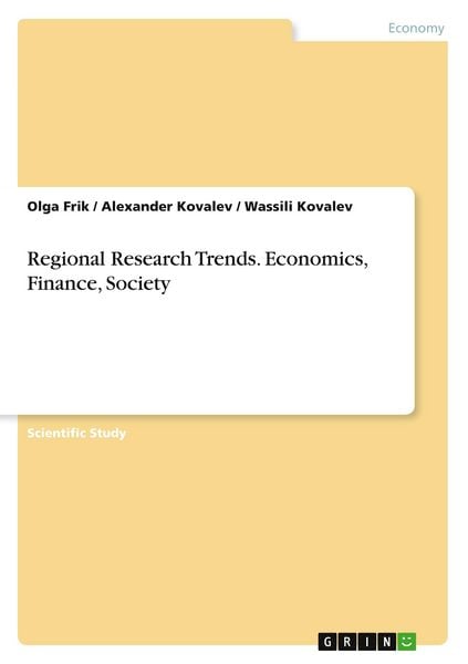 Produktbild: Regional Research Trends. Economics, Finance, Society