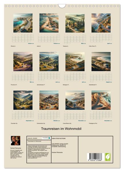Produktbild: Traumreisen im Wohnmobil (Wandkalender 2026 DIN A3 hoch), CALVENDO Monatskalender