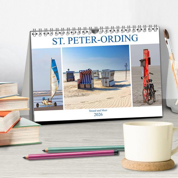 Produktbild: ST. PETER ORDING Strand und Meer (Tischkalender 2026 DIN A5 quer), CALVENDO Monatskalender