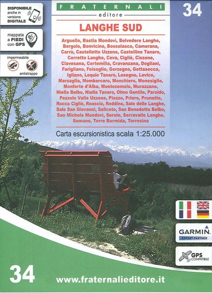 Produktbild: Carta n. 34. Langhe Sud. Carta escursionistica scala 1:25.000