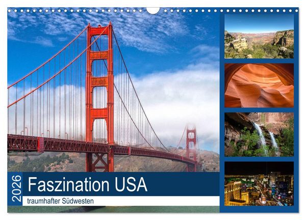Produktbild: Faszination USA - traumhafter S&uuml;dwesten (Wandkalender 2026 DIN A3 quer), CALVENDO Monatskalender