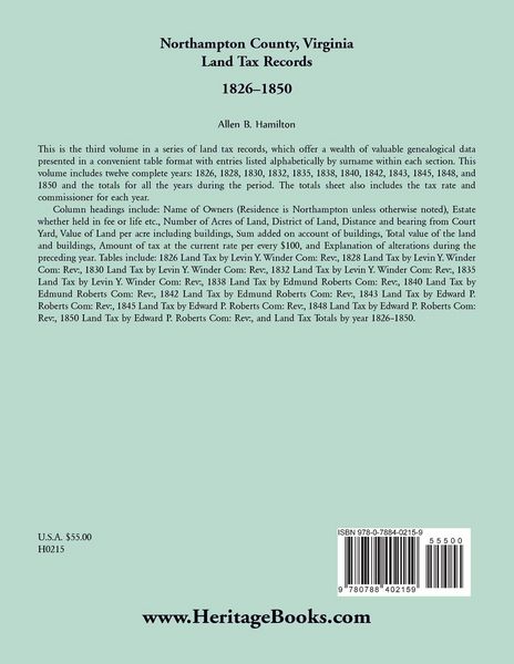 Produktbild: Northampton County, Virginia Land Tax Records, 1826-1850