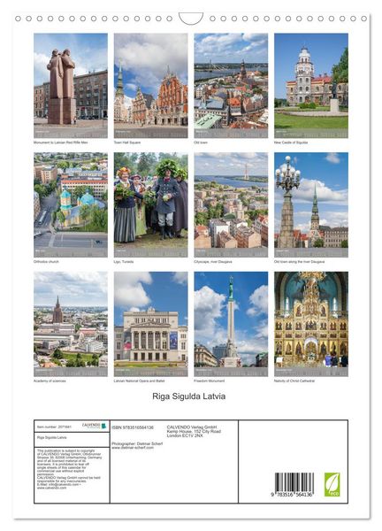 Produktbild: Riga Sigulda Latvia (Wall Calendar 2026 DIN A3 portrait), CALVENDO 12 Month Wall Calendar