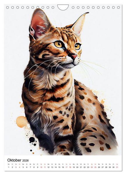 Produktbild: Katzen wie gemalt (Wandkalender 2026 DIN A4 hoch), CALVENDO Monatskalender