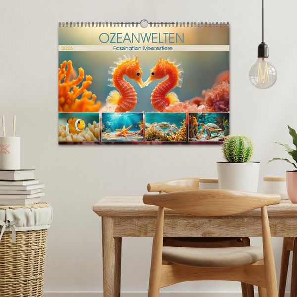 Produktbild: OZEANWELTEN Faszination Meerestiere (Wandkalender 2026 DIN A3 quer), CALVENDO Monatskalender