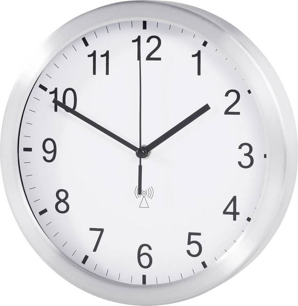 Produktbild: TFA Dostmann 98.1091.02 Funk Wanduhr 25 cm x 40 mm Aluminium (matt)