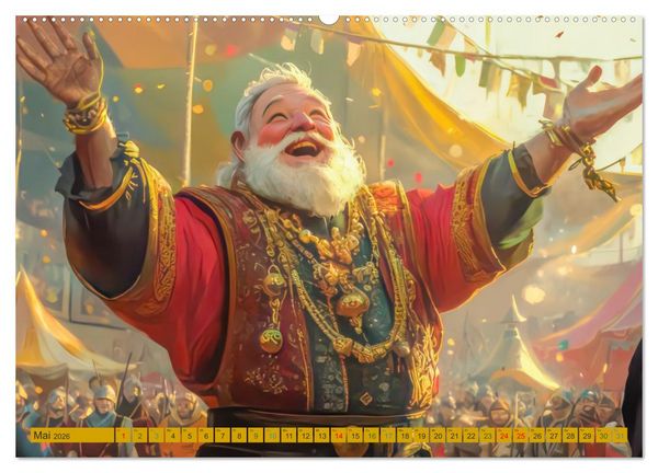 Produktbild: Mittelalterliche Zirkusmagie - Illustrationen (Wandkalender 2026 DIN A2 quer), CALVENDO Monatskalender